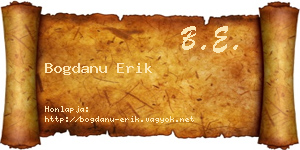 Bogdanu Erik névjegykártya